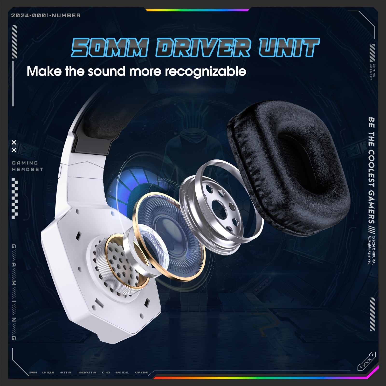 ONIKUMA Wireless 2.4G Gaming Headset – Seamless Connectivity with Long Battery Life and Lossless Audio