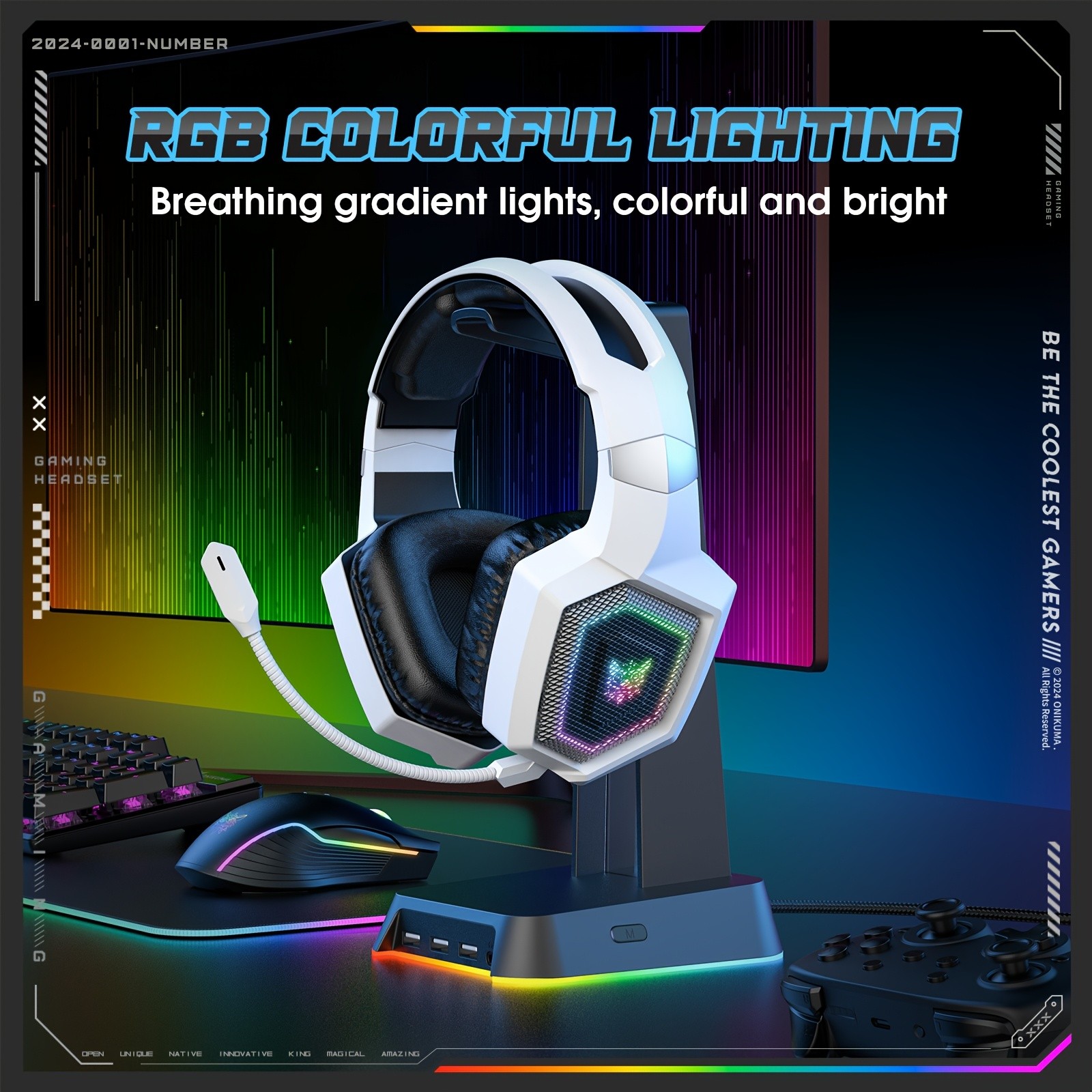 ONIKUMA Wireless 2.4G Gaming Headset – Seamless Connectivity with Long Battery Life and Lossless Audio