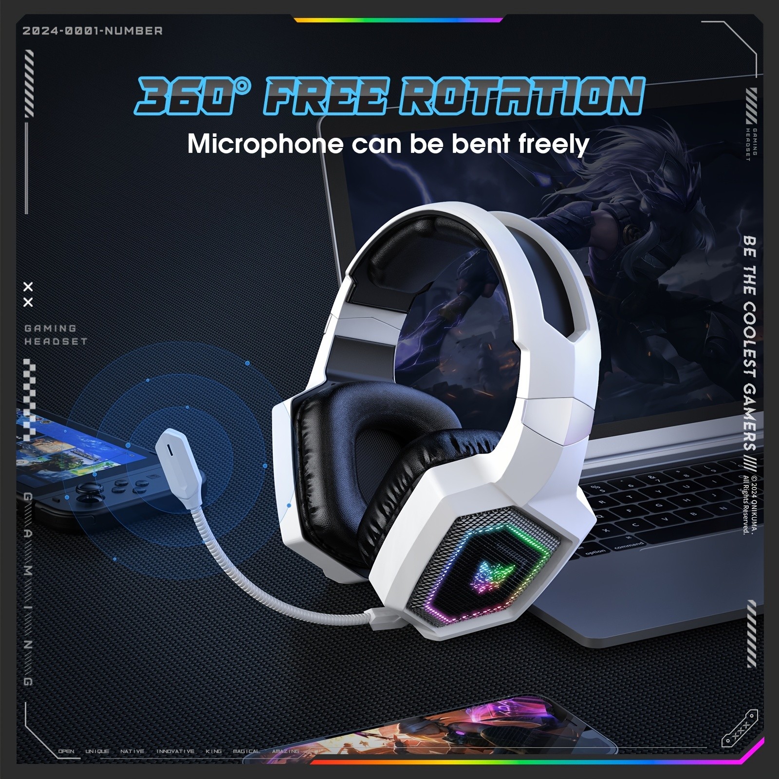 ONIKUMA Wireless 2.4G Gaming Headset – Seamless Connectivity with Long Battery Life and Lossless Audio