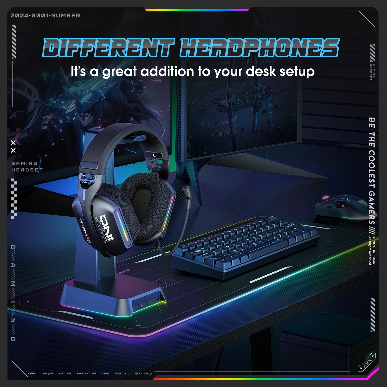 ONIKUMA GT808 Three Mode Wireless E-Sports Headset – Versatile Connectivity with Crystal Clear Sound