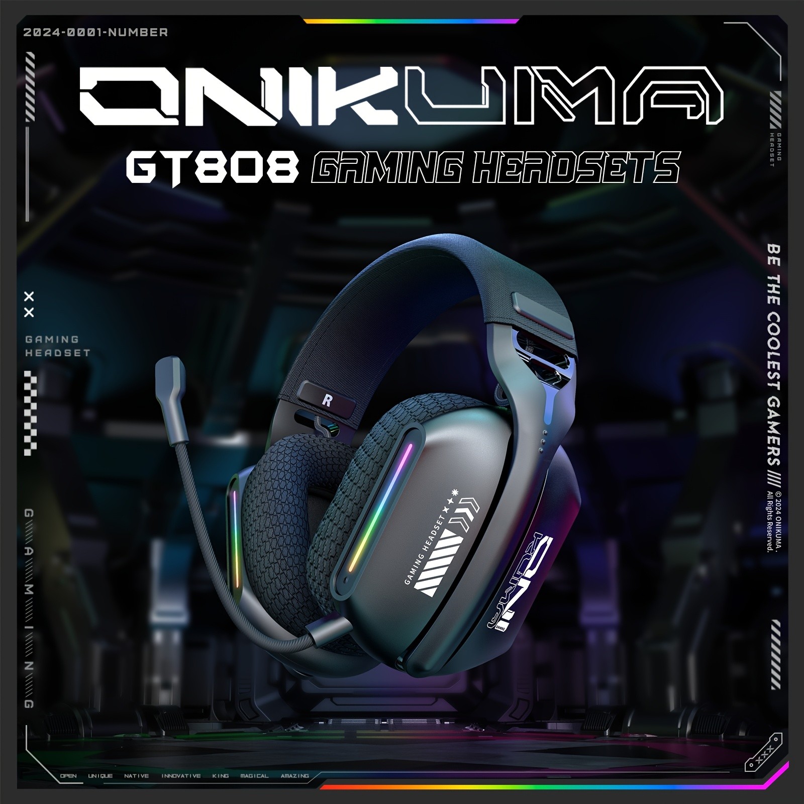 ONIKUMA GT808 Three Mode Wireless E-Sports Headset – Versatile Connectivity with Crystal Clear Sound