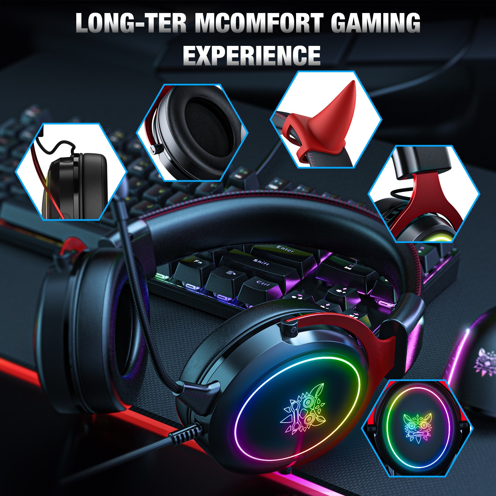 ONIKUMA Cat Ear Cute Gaming Earphones – Stylish, Comfortable, and Immersive Sound