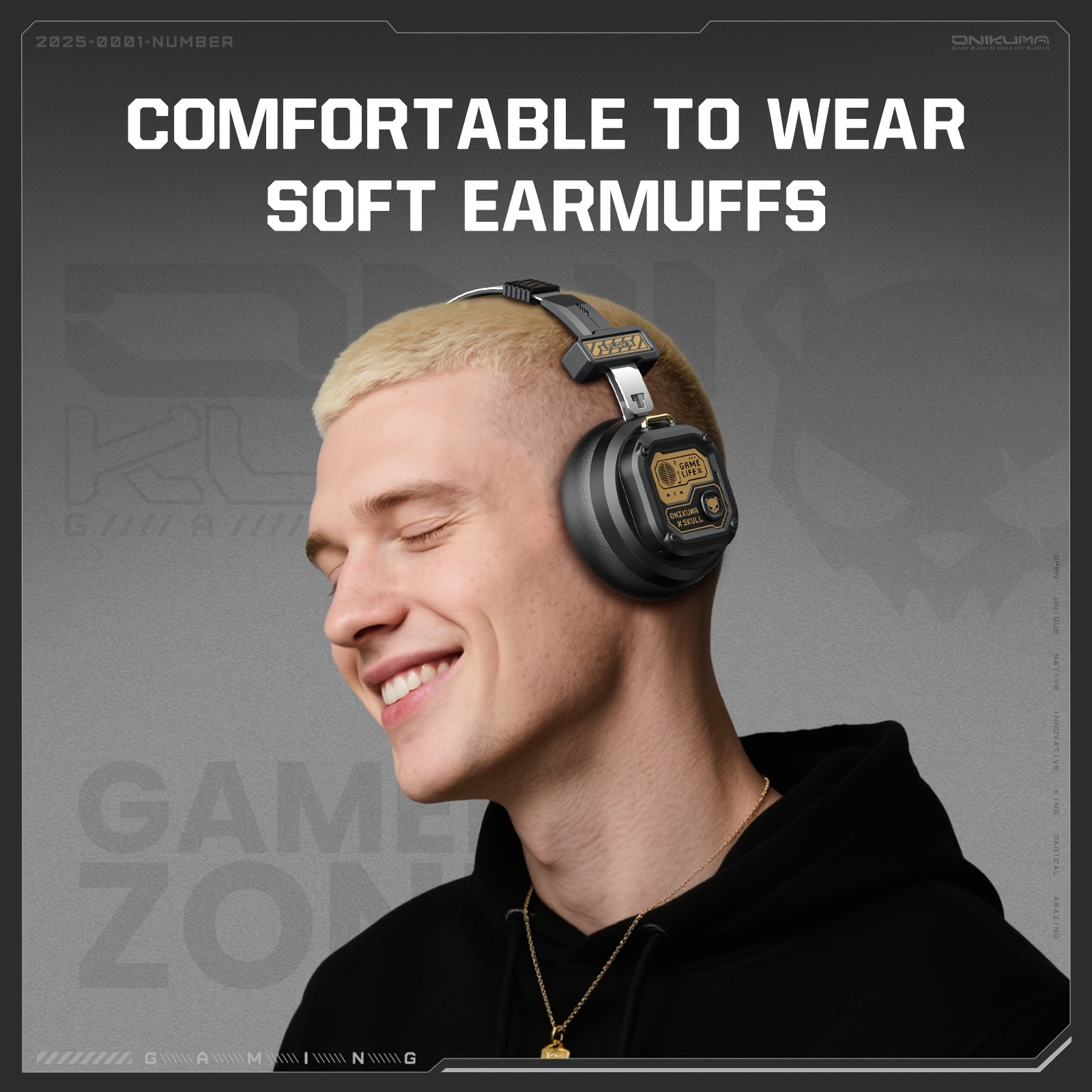 ONIKUMA Wireless Retro Headphones – 50+ Hours Playback, Stylish 80's/90's Design with Noise-Canceling Feature