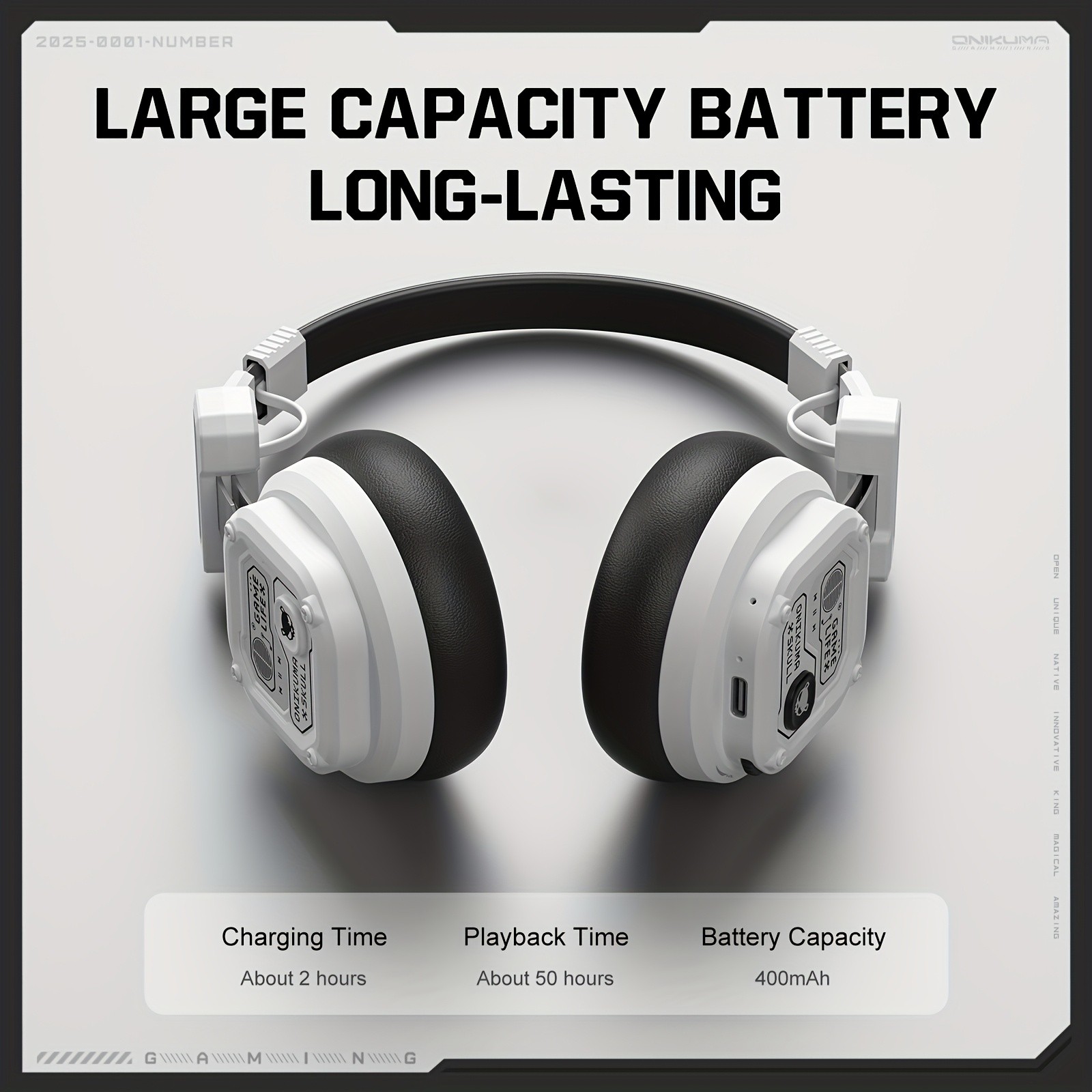 ONIKUMA Wireless Retro Headphones – 50+ Hours Playback, Stylish 80's/90's Design with Noise-Canceling Feature