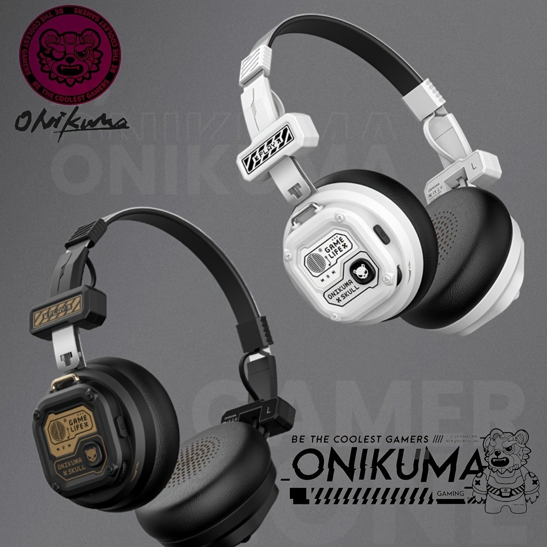 ONIKUMA Wireless Retro Headphones – 50+ Hours Playback, Stylish 80's/90's Design with Noise-Canceling Feature