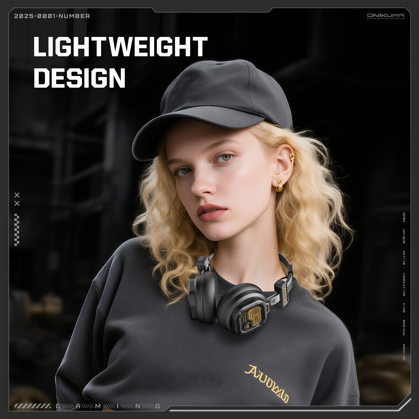 ONIKUMA Wireless Retro Headphones – 50+ Hours Playback, Stylish 80's/90's Design with Noise-Canceling Feature