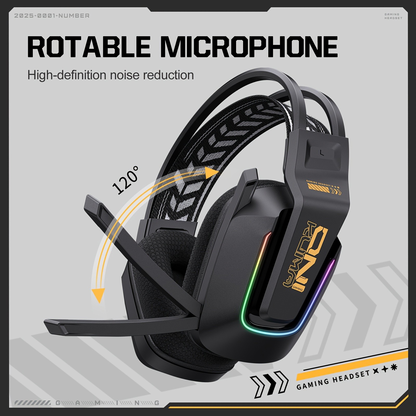 ONIKUMA Wireless Gaming Headset – 7.1 Surround Sound, RGB Lighting, and Dual Wireless Connectivity