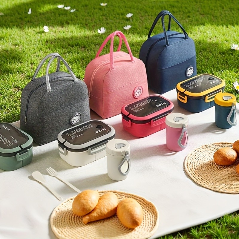 HEART LEAF 3pcs Lunch Bag Set with Large Capacity Lunch Box and Milk Cup