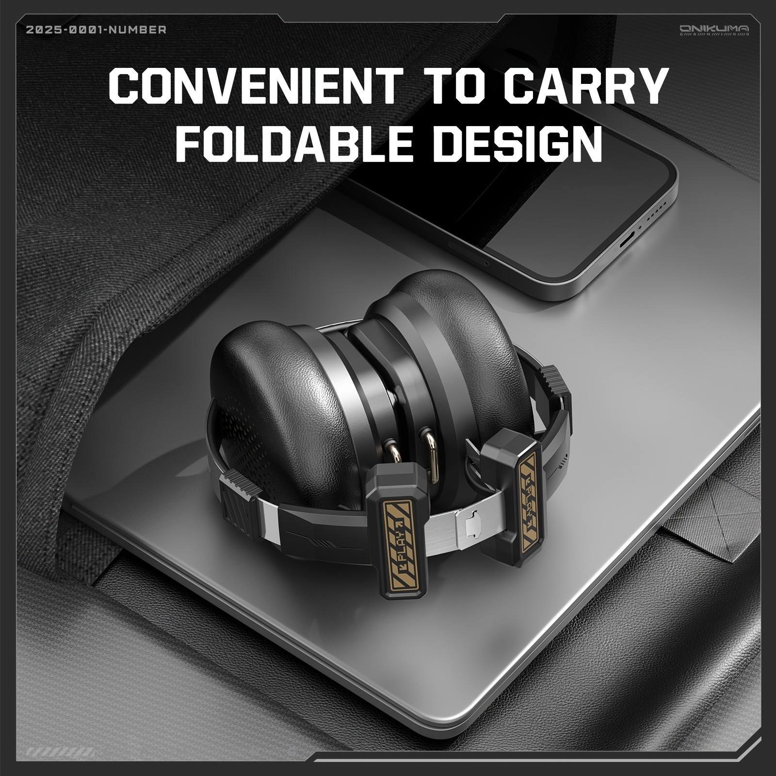 ONIKUMA Portable Foldable Wireless Headphones – Smart Noise Cancellation, Dual-Mode Connectivity, Stylish Design