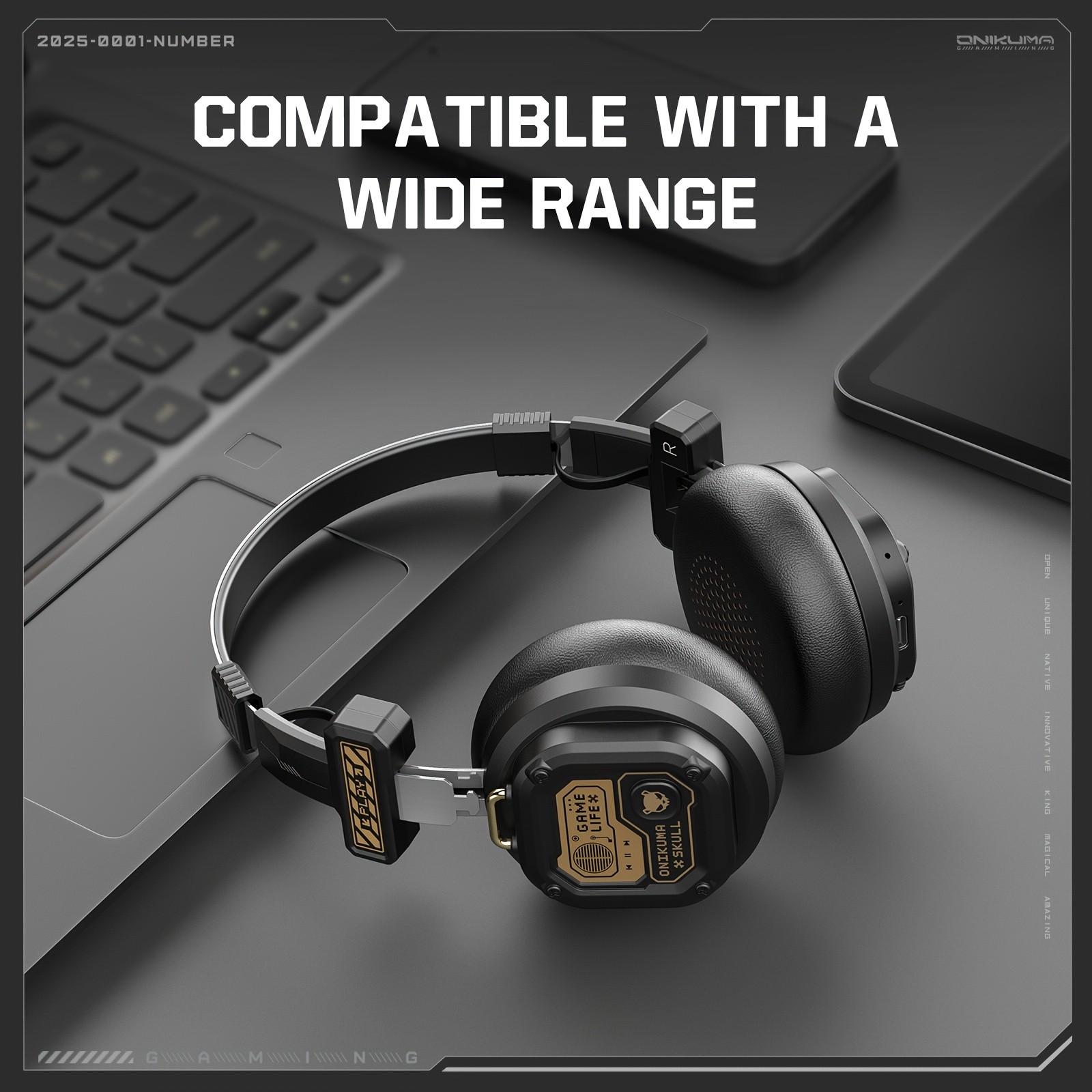 ONIKUMA Portable Foldable Wireless Headphones – Smart Noise Cancellation, Dual-Mode Connectivity, Stylish Design