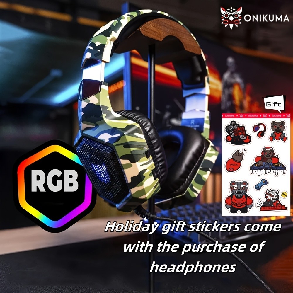 ONIKUMA Wired Gaming Headset – High-Definition Microphone, RGB Lighting, Immersive Sound for PS4, PS5, and PC