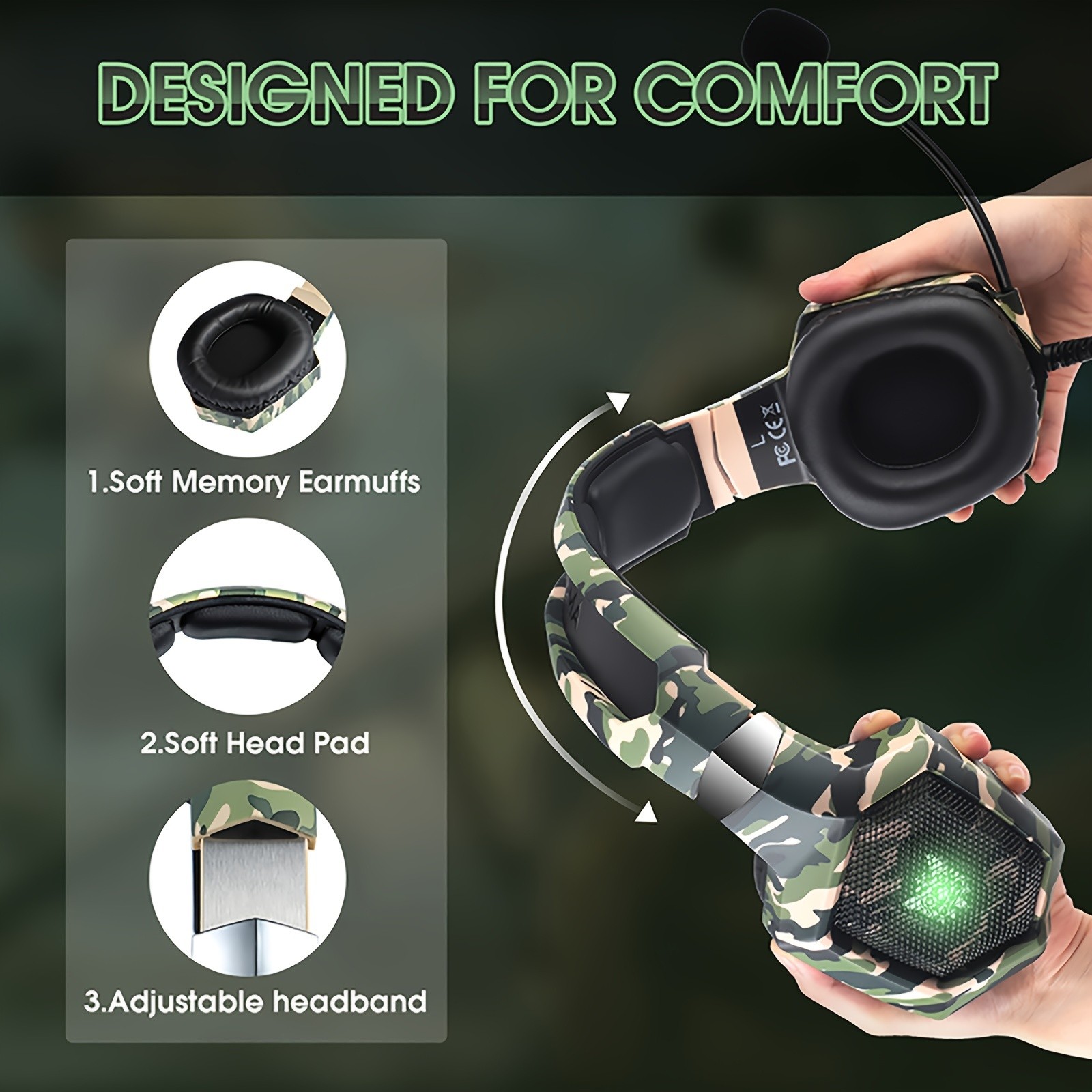 ONIKUMA Wired Gaming Headset – High-Definition Microphone, RGB Lighting, Immersive Sound for PS4, PS5, and PC