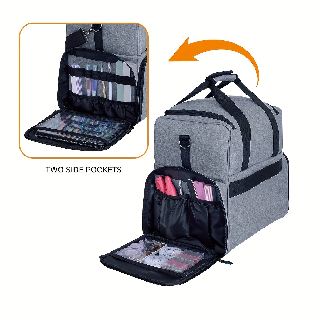 UOZL Large Capacity Travel Makeup Organizer with 3 Removable Pouches