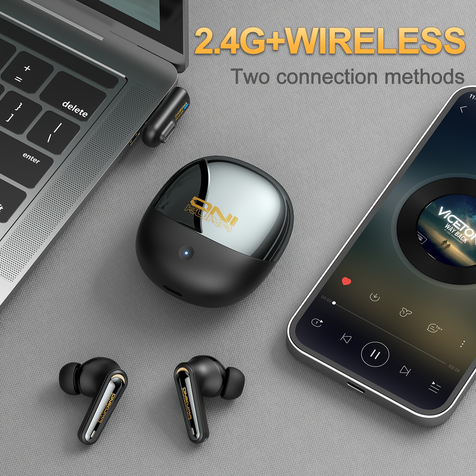 ONIKUMA Next Generation Wireless Earbuds – Dual-Connection, ANC & ENC Noise Cancellation, Bass Stereo Sound
