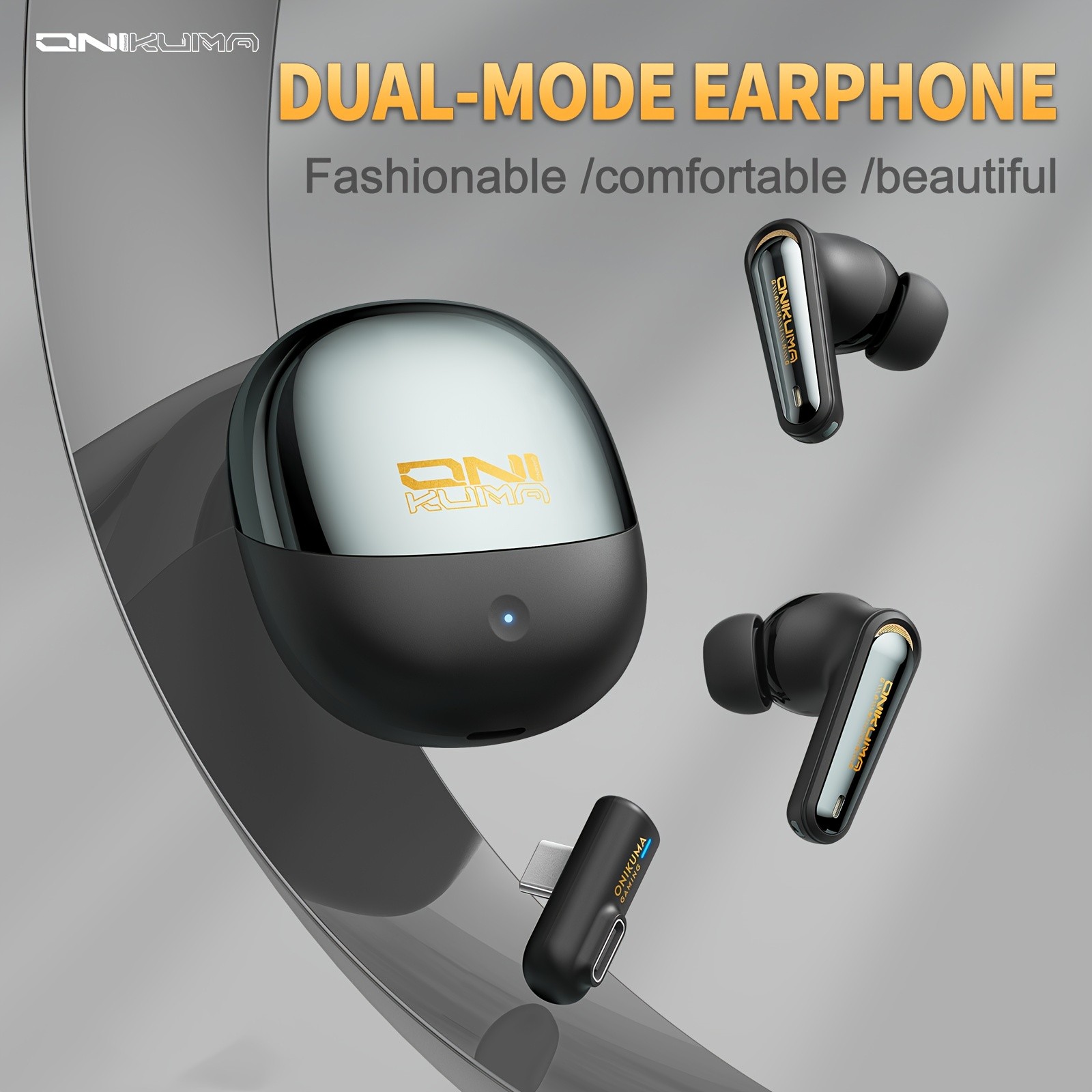 ONIKUMA Next Generation Wireless Earbuds – Dual-Connection, ANC & ENC Noise Cancellation, Bass Stereo Sound