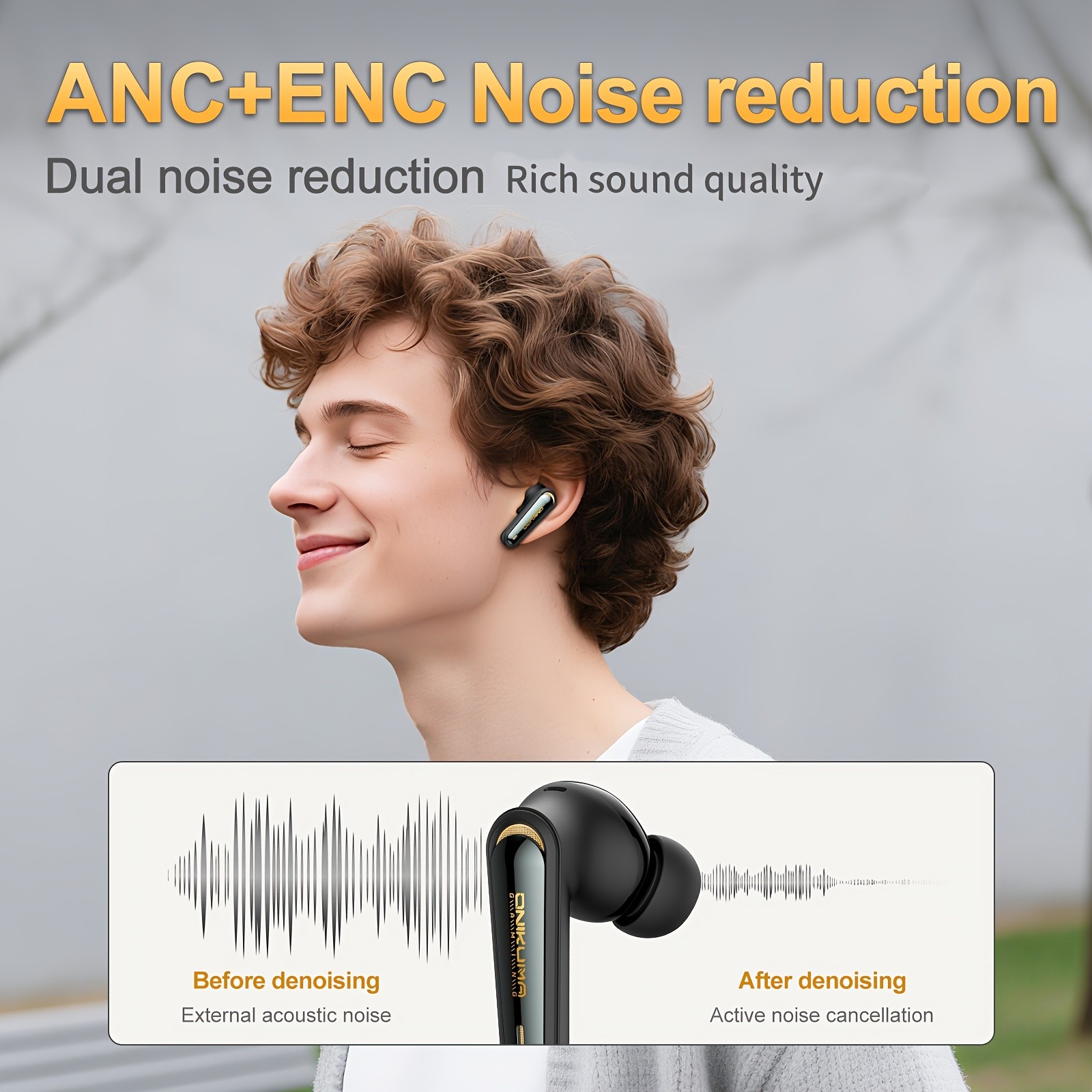 ONIKUMA Next Generation Wireless Earbuds – Dual-Connection, ANC & ENC Noise Cancellation, Bass Stereo Sound