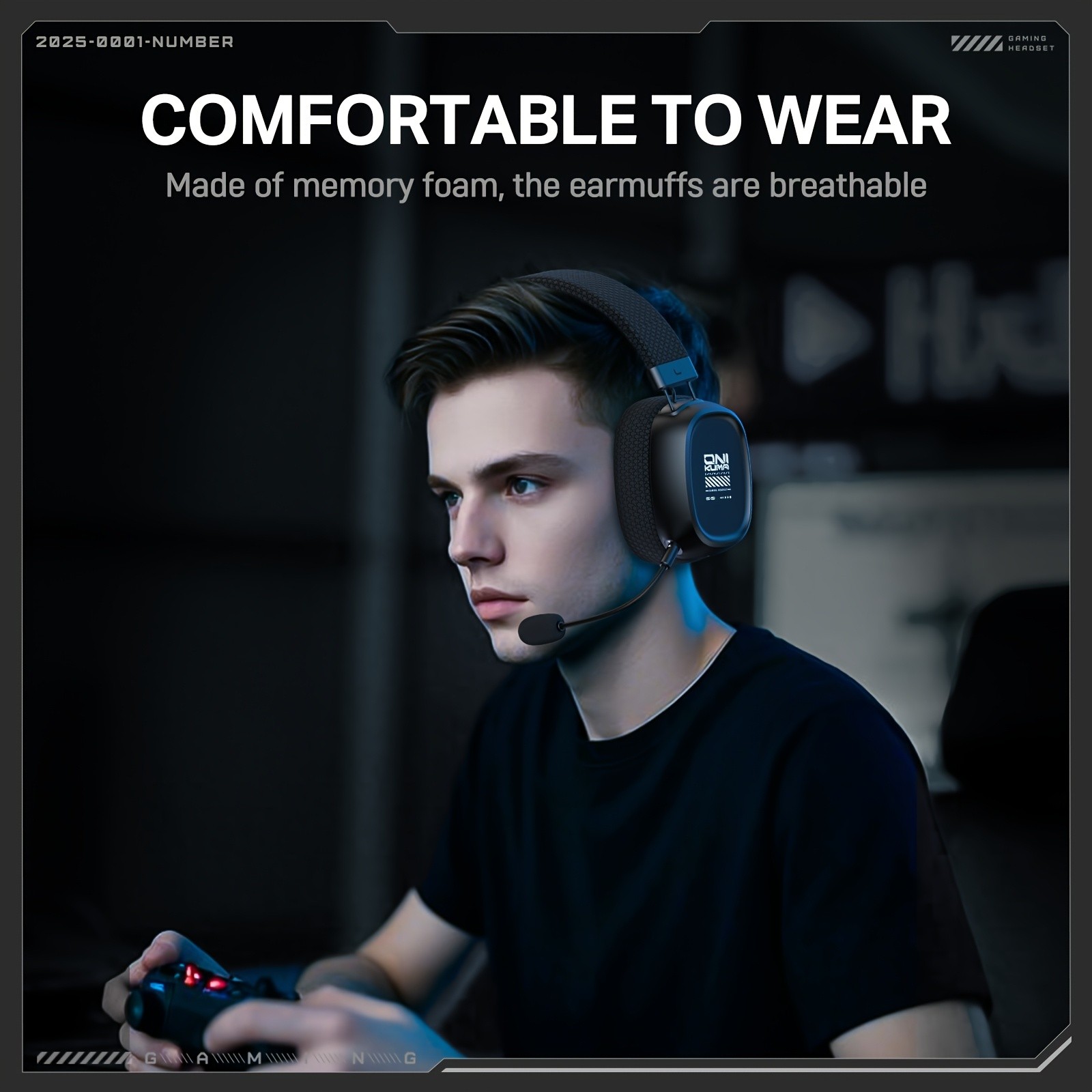 ONIKUMA Gaming Headset – 7.1 Surround Sound, Triple-Mode Connectivity, Ultra-Low Latency