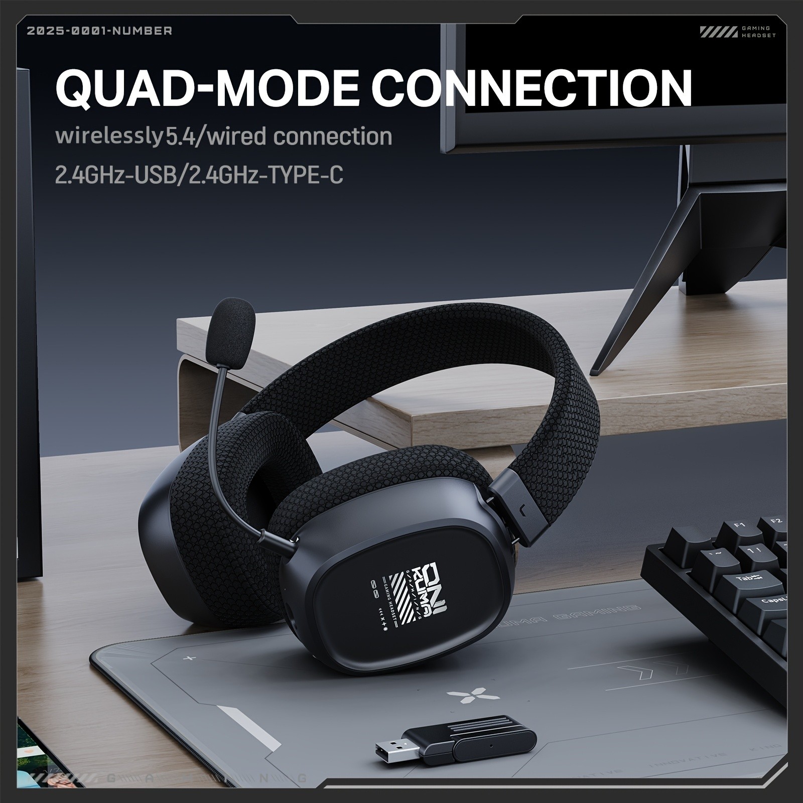 ONIKUMA Gaming Headset – 7.1 Surround Sound, Triple-Mode Connectivity, Ultra-Low Latency