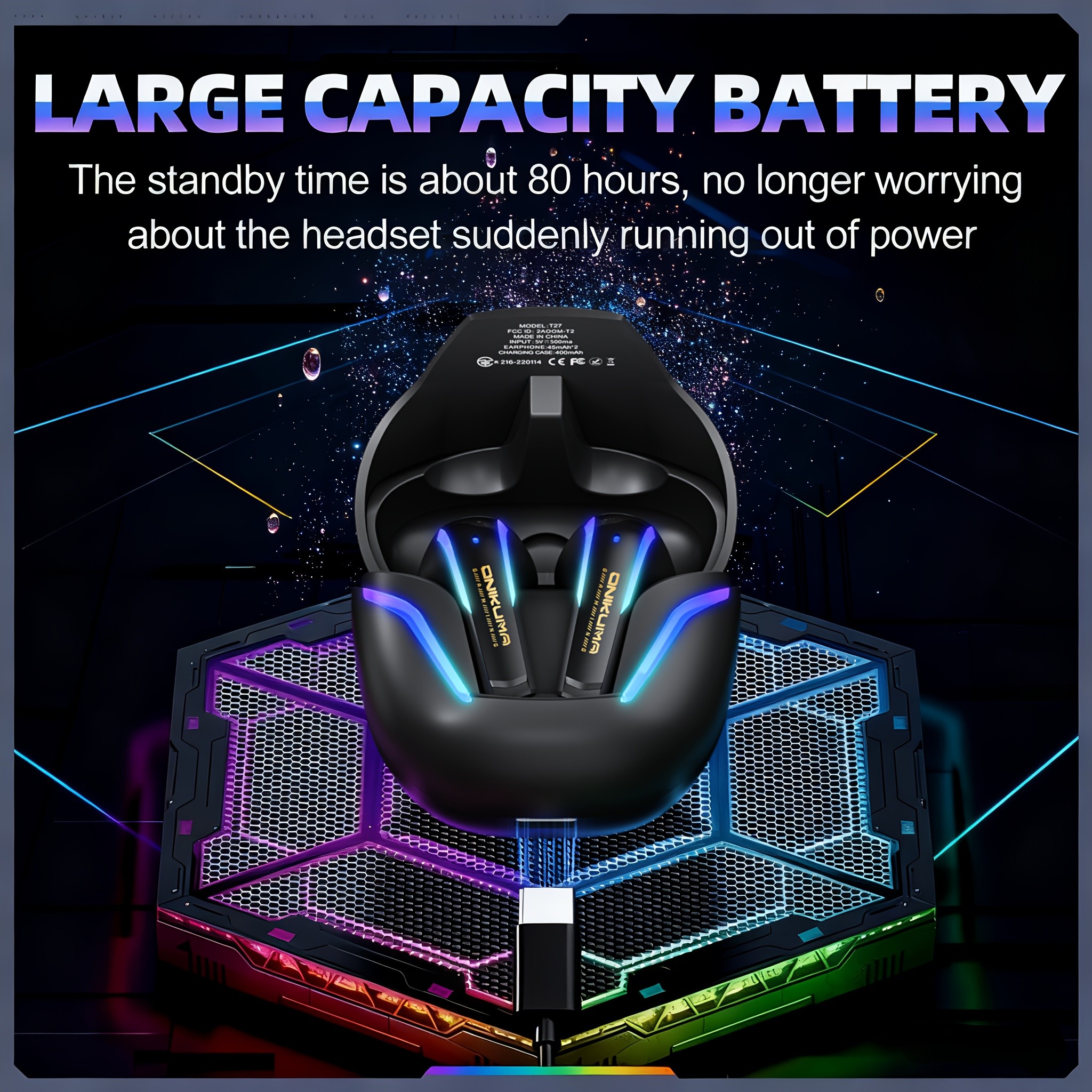 ONIKUMA Wireless Gaming Headset – Ultra-Low Latency, Precision 3D Sound, Enhanced Bass, LED Lighting