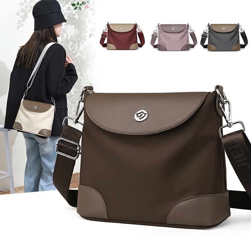 欧格华菲 OGEHUAFEE Women’s Lightweight Nylon Messenger Bag – Casual Shoulder Bag with Adjustable Strap, Multiple Compartments for Travel & Shopping