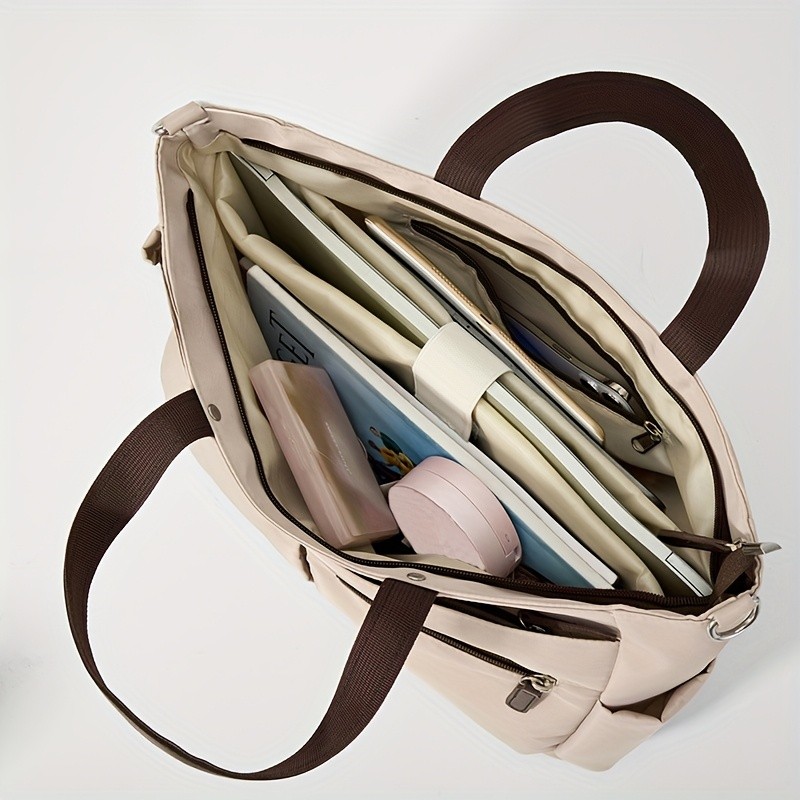 欧格华菲 OGEHUAFEE Lightweight Nylon Laptop Bag for Men & Women – Adjustable Shoulder Strap, Multiple Pockets, Ideal for Travel & Daily Use