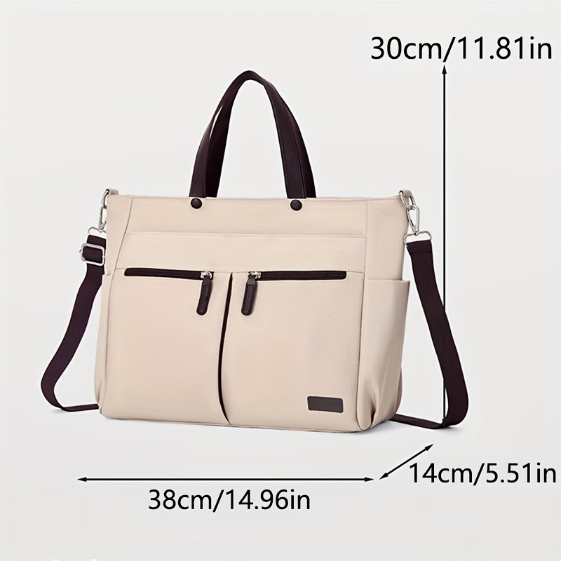 欧格华菲 OGEHUAFEE Lightweight Nylon Laptop Bag for Men & Women – Adjustable Shoulder Strap, Multiple Pockets, Ideal for Travel & Daily Use
