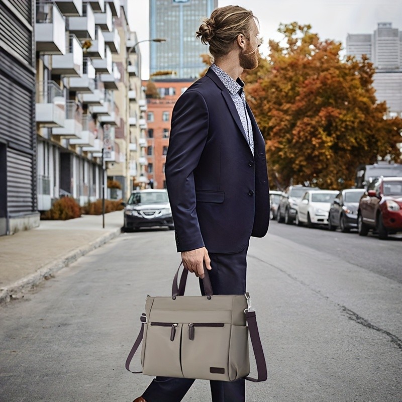 欧格华菲 OGEHUAFEE Lightweight Nylon Laptop Bag for Men & Women – Adjustable Shoulder Strap, Multiple Pockets, Ideal for Travel & Daily Use