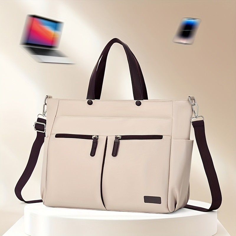 欧格华菲 OGEHUAFEE Lightweight Nylon Laptop Bag for Men & Women – Adjustable Shoulder Strap, Multiple Pockets, Ideal for Travel & Daily Use