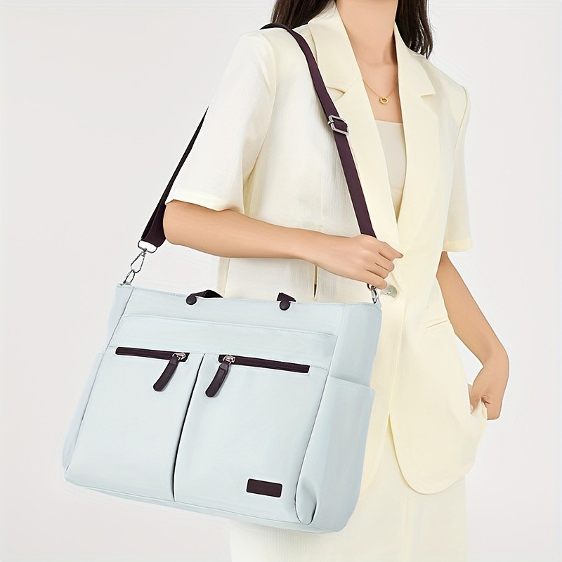 欧格华菲 OGEHUAFEE Lightweight Nylon Laptop Bag for Men & Women – Adjustable Shoulder Strap, Multiple Pockets, Ideal for Travel & Daily Use