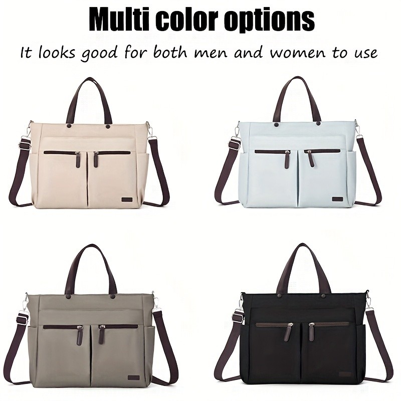 欧格华菲 OGEHUAFEE Lightweight Nylon Laptop Bag for Men & Women – Adjustable Shoulder Strap, Multiple Pockets, Ideal for Travel & Daily Use