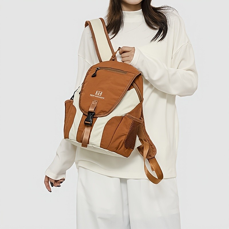 欧格华菲 OGEHUAFEE Women’s Lightweight Foldable Backpack – Casual Color Block Design, Adjustable Straps, Ideal for Travel & Shopping