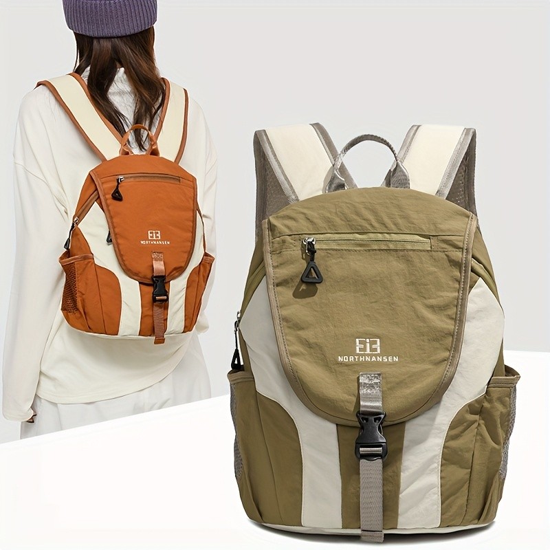 欧格华菲 OGEHUAFEE Women’s Lightweight Foldable Backpack – Casual Color Block Design, Adjustable Straps, Ideal for Travel & Shopping