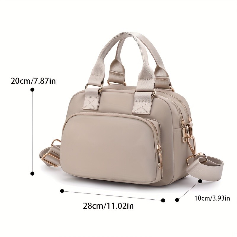 欧格华菲 OGEHUAFEE Large Capacity Nylon Bag – Lightweight Travel Shoulder & Handbag with Removable Strap, Zipper Closure, Adjustable Straps, Casual Style