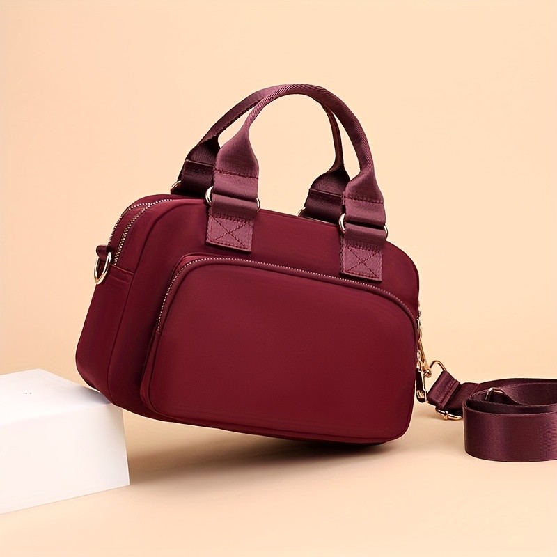 欧格华菲 OGEHUAFEE Large Capacity Nylon Bag – Lightweight Travel Shoulder & Handbag with Removable Strap, Zipper Closure, Adjustable Straps, Casual Style