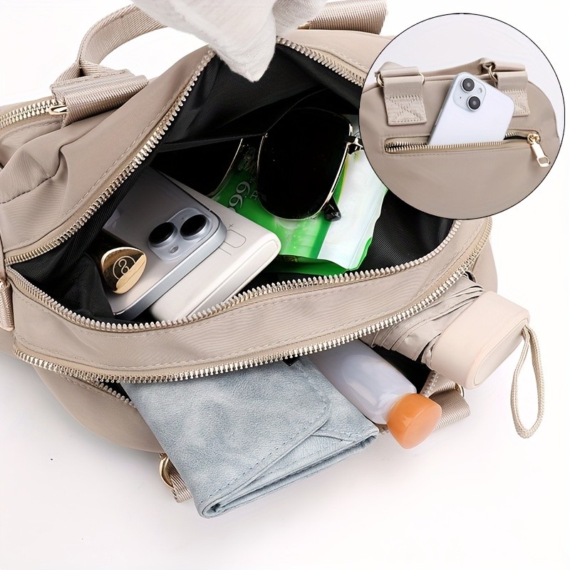 欧格华菲 OGEHUAFEE Large Capacity Nylon Bag – Lightweight Travel Shoulder & Handbag with Removable Strap, Zipper Closure, Adjustable Straps, Casual Style