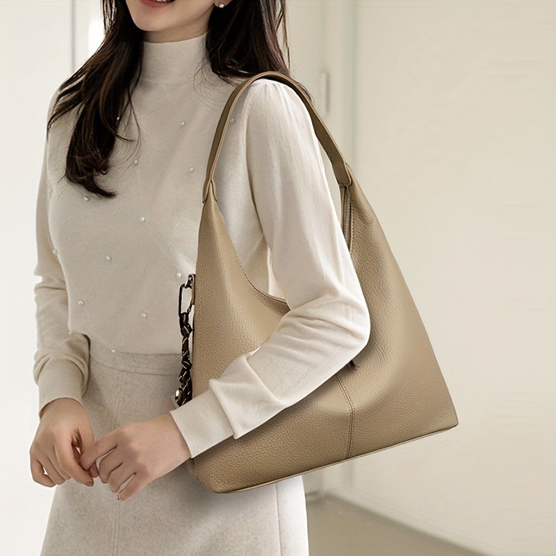 欧格华菲 OGEHUAFEE Women’s Elegant Large Capacity Tote Handbag – Golden-Tone Hardware, Zipper Closure, Nylon Lining, Multi-Color Options