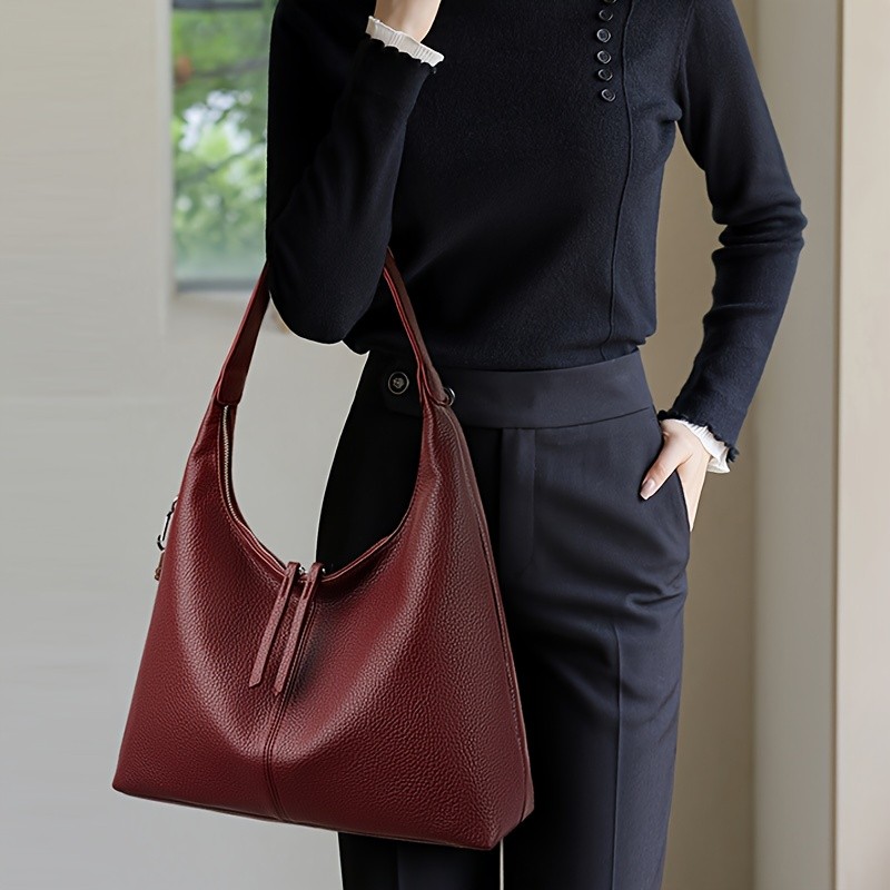 欧格华菲 OGEHUAFEE Women’s Elegant Large Capacity Tote Handbag – Golden-Tone Hardware, Zipper Closure, Nylon Lining, Multi-Color Options