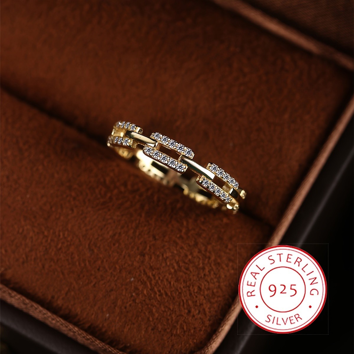 SIMILANKA 925 Silvery Hollow Geometric Circle Ring