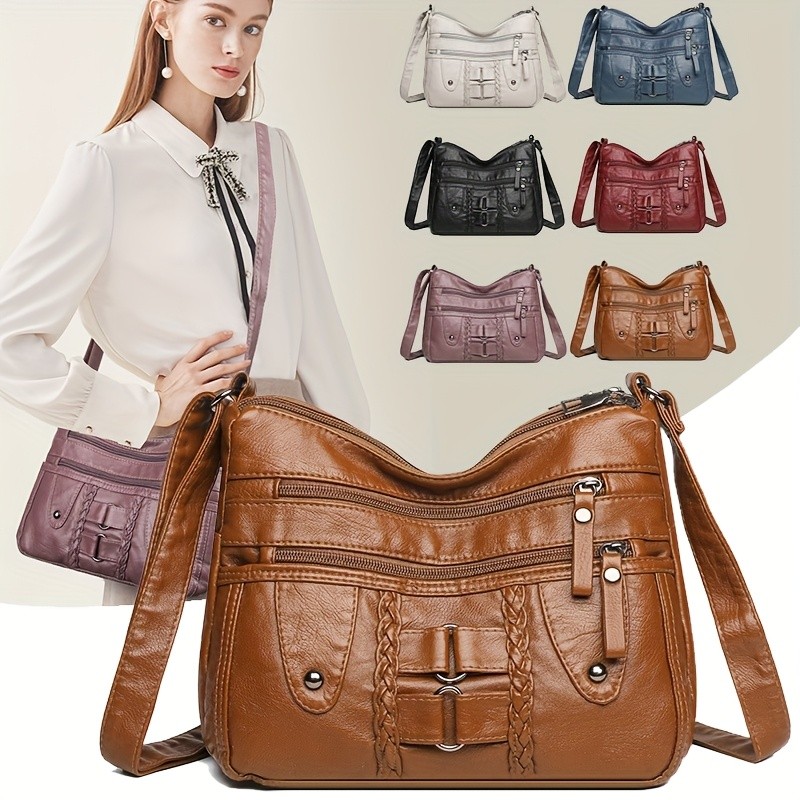 欧格华菲 OGEHUAFEE PU Fashionable Women’s Bag – Lightweight Crossbody & Shoulder Bag with Multi-Pockets, Double-Layer Main Bag