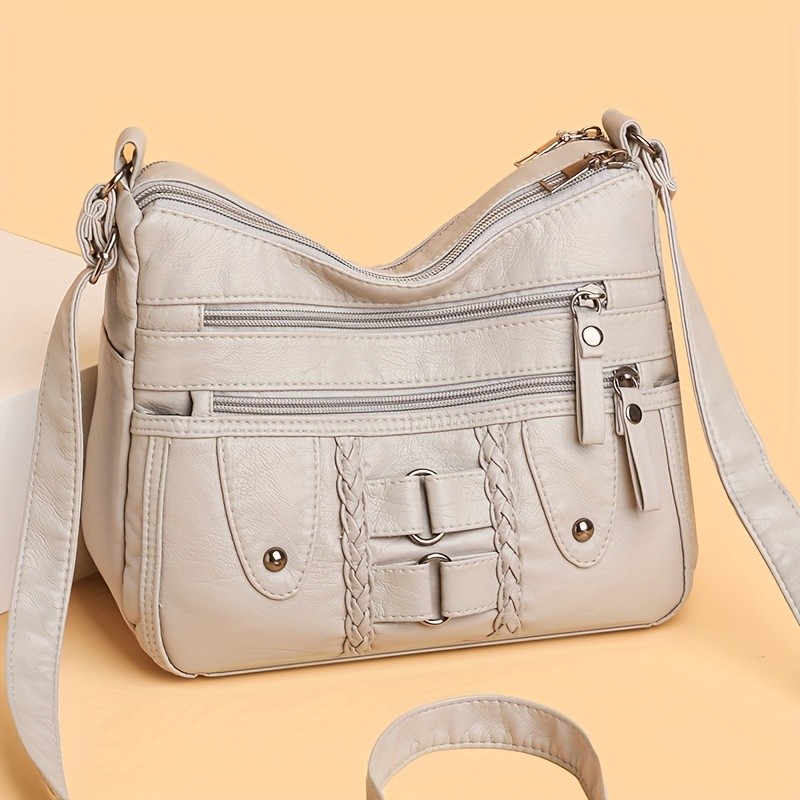 欧格华菲 OGEHUAFEE PU Fashionable Women’s Bag – Lightweight Crossbody & Shoulder Bag with Multi-Pockets, Double-Layer Main Bag