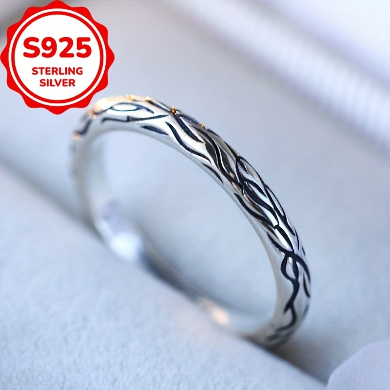 SIMILANKA Women’s 925 Silver Ring with Minimalist Snake Design