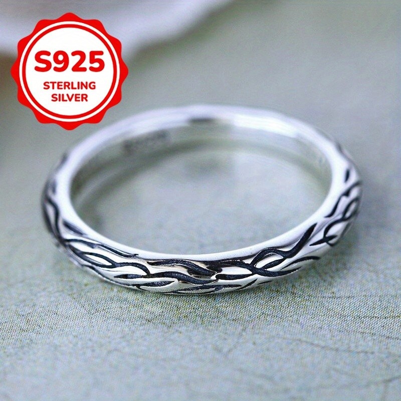 SIMILANKA Women’s 925 Silver Ring with Minimalist Snake Design
