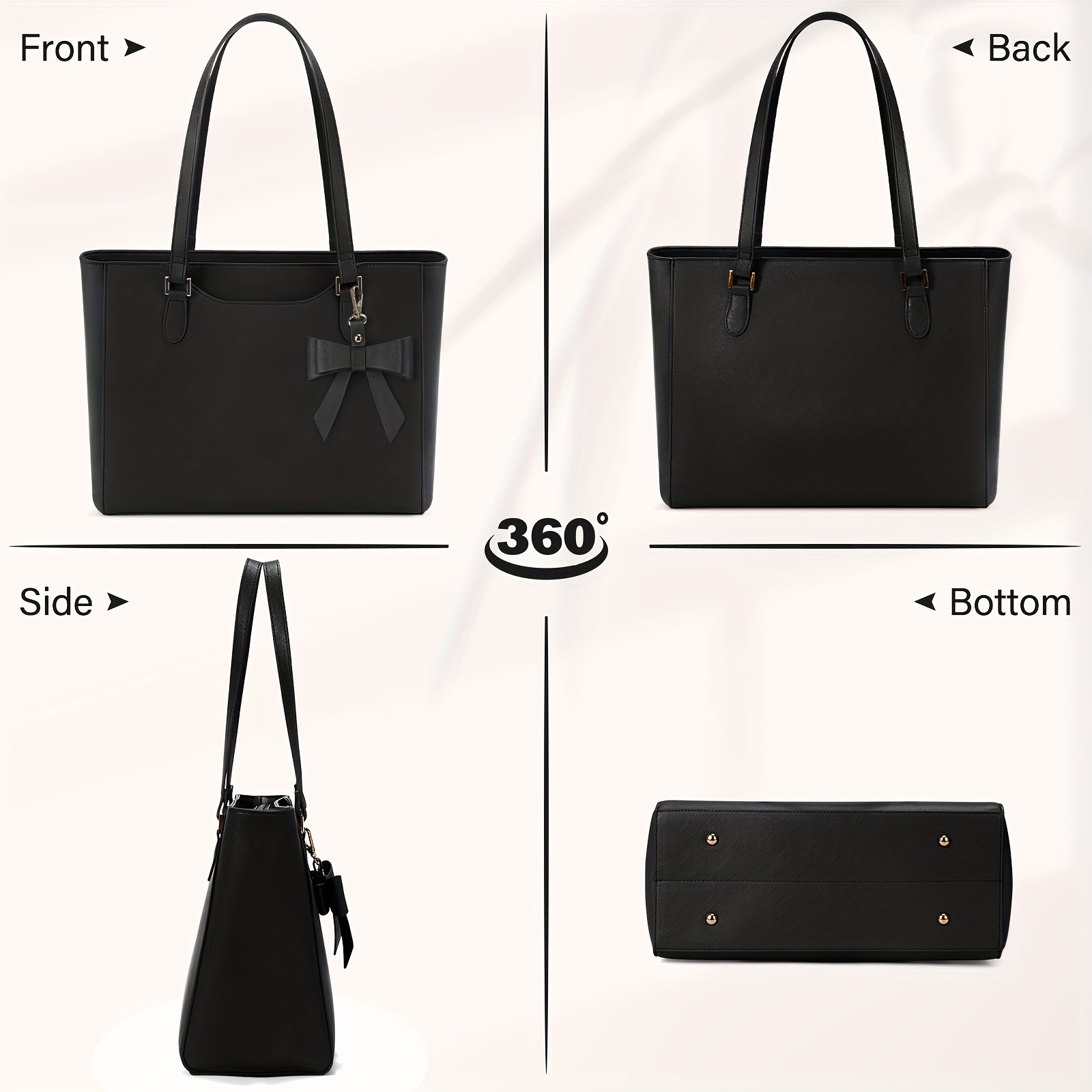 KTMOUW Women’s Handbag – Large Capacity PU Leather Tote Bag, Zippered Shoulder Bag for School, Work, Travel, and Shopping