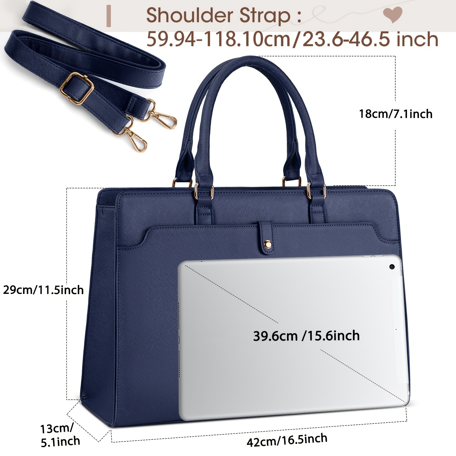 KTMOUW Women’s Stylish 15.6-Inch Laptop Tote Bag – Available in Multiple Colors, Perfect for Work & Travel