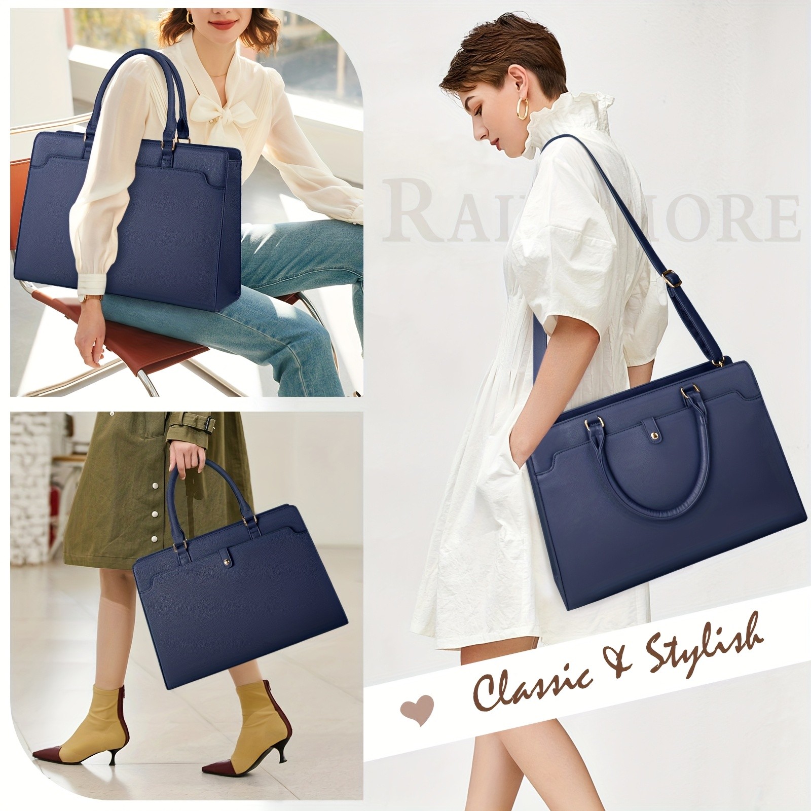 KTMOUW Women’s Stylish 15.6-Inch Laptop Tote Bag – Available in Multiple Colors, Perfect for Work & Travel