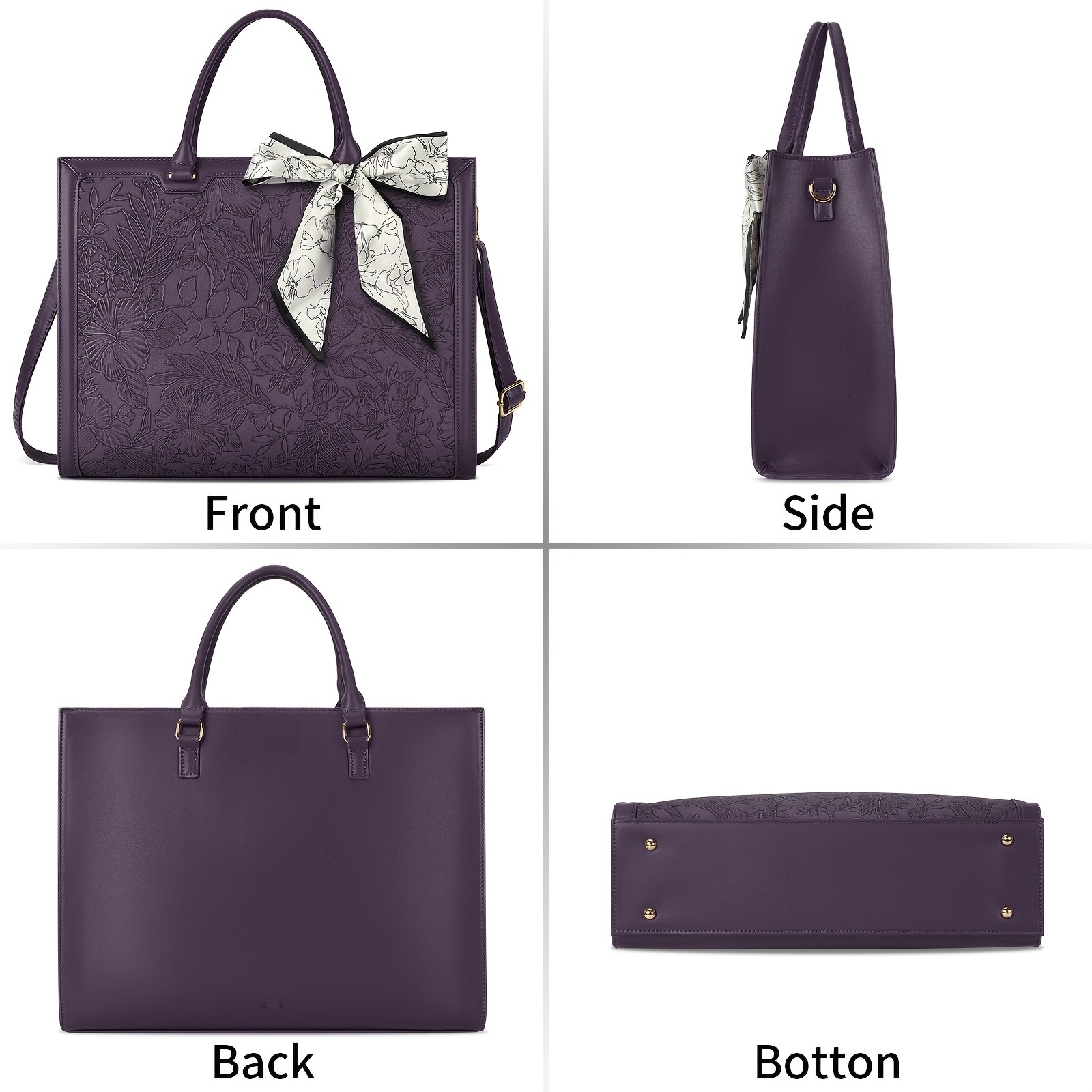 KTMOUW Laptop Bag for Women – 39.62 cm Tote, PU Computer Business Briefcase, Large Capacity Shoulder Handbag