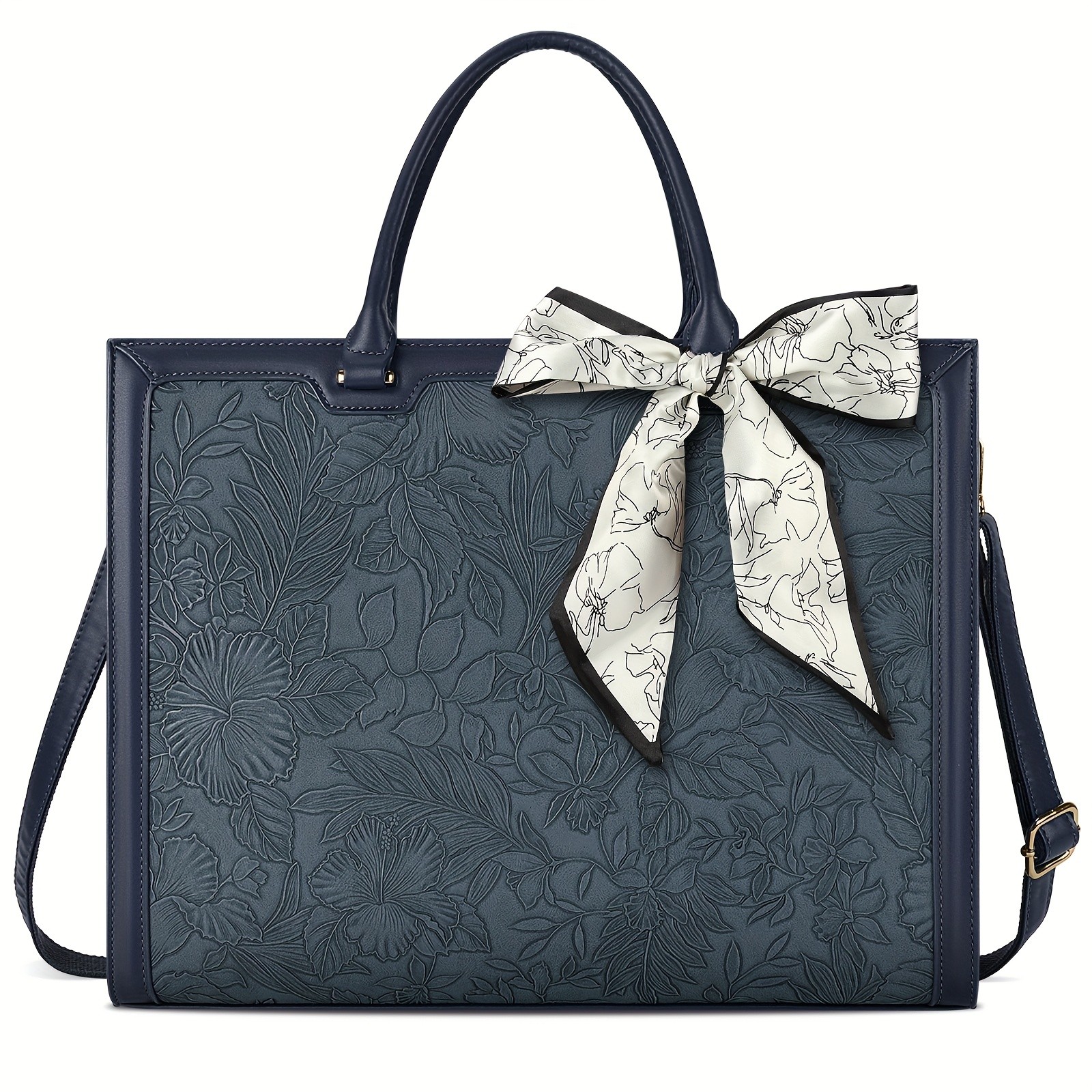 KTMOUW Laptop Bag for Women – 39.62 cm Tote, PU Computer Business Briefcase, Large Capacity Shoulder Handbag