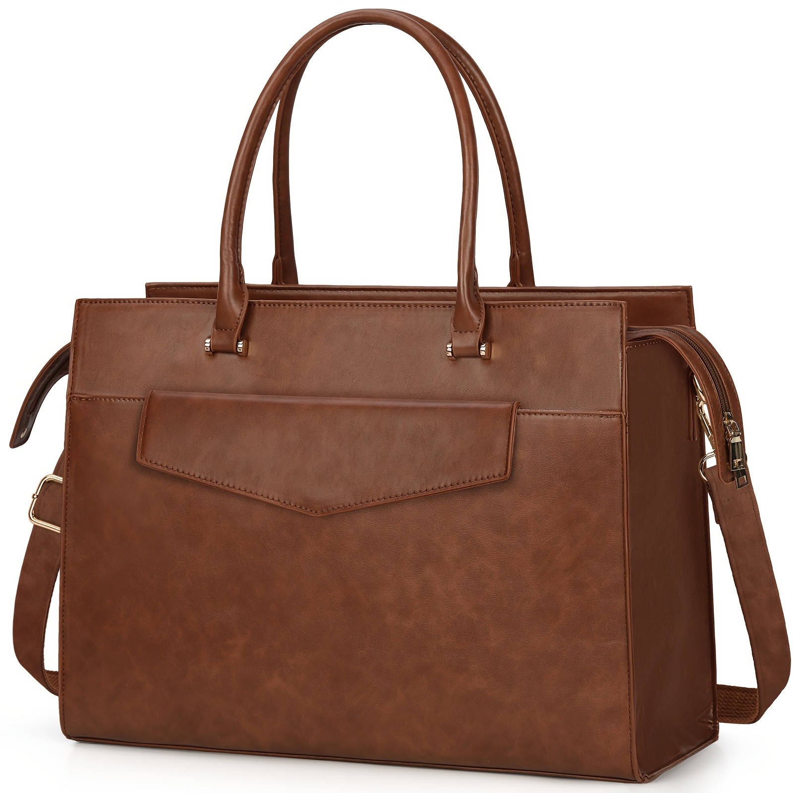 KTMOUW Laptop Bag for Women – 39.62 cm PU Leather Tote Bag 2pcs Set – Professional Work Bag with Clutch Purse, Large Office Computer Bag, Teacher Bag