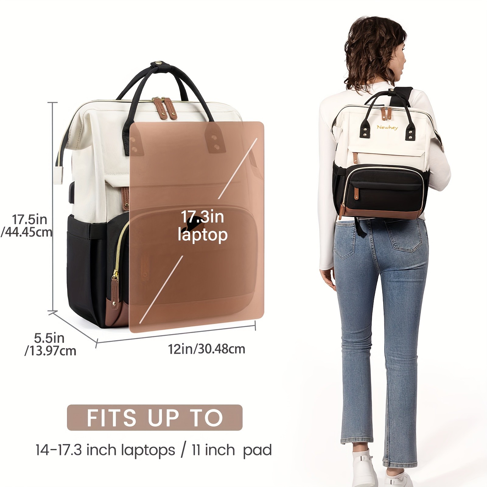 KTMOUW Women’s 39.62cm Laptop Backpack – Large Capacity, TSA-Approved, Business & Casual Travel Bag with Multiple Compartments