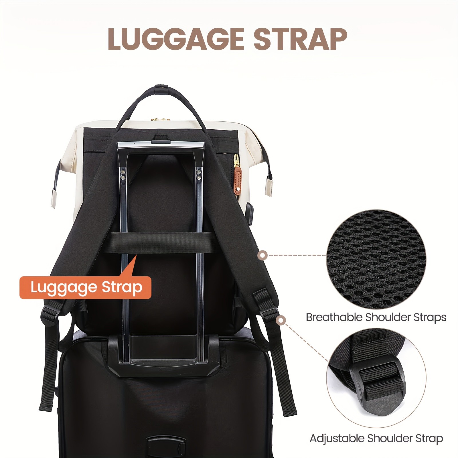 KTMOUW Women’s 39.62cm Laptop Backpack – Large Capacity, TSA-Approved, Business & Casual Travel Bag with Multiple Compartments